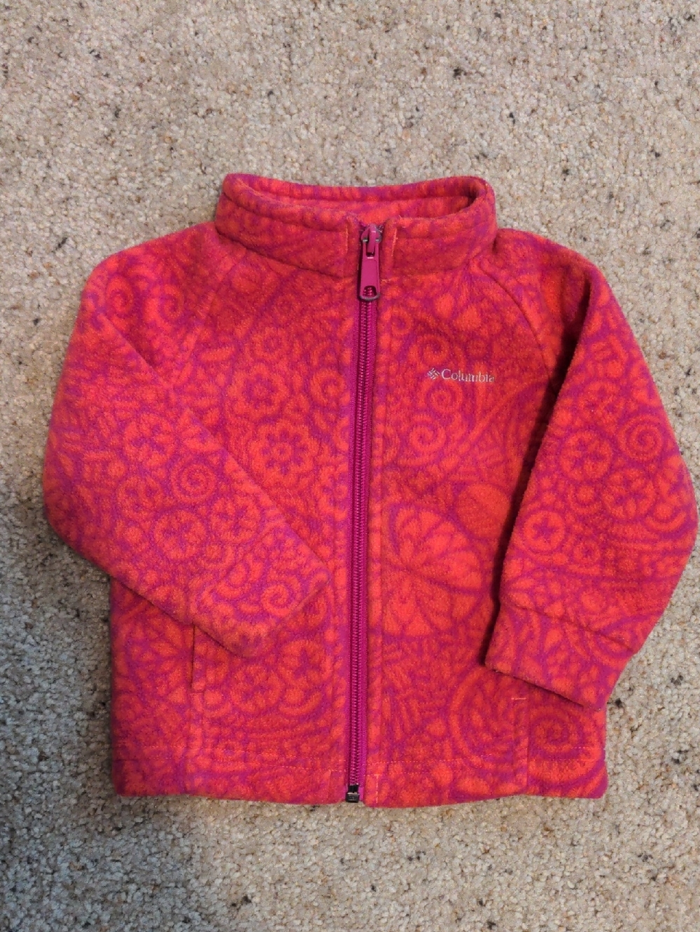 Columbia Pink and Orange Patterned Fleece Baby Jacket